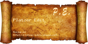 Platzer Edit névjegykártya