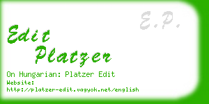 edit platzer business card